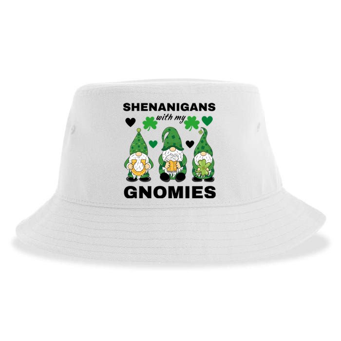 Shenanigans With My Gnomies St.Patrick Day Cute Gift Sustainable Bucket Hat