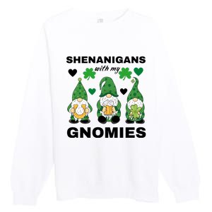 Shenanigans With My Gnomies St.Patrick Day Cute Gift Premium Crewneck Sweatshirt