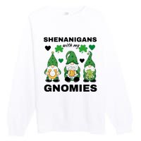 Shenanigans With My Gnomies St.Patrick Day Cute Gift Premium Crewneck Sweatshirt