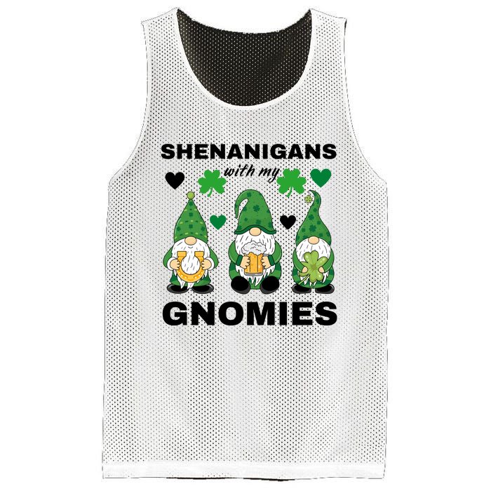 Shenanigans With My Gnomies St.Patrick Day Cute Gift Mesh Reversible Basketball Jersey Tank