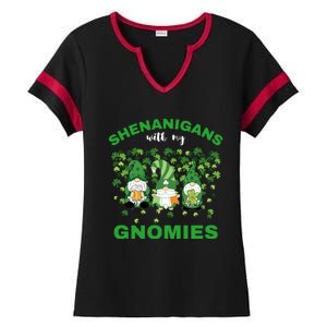 Shenanigans With My Gnomies St.Patrick Day Cute Gift Ladies Halftime Notch Neck Tee