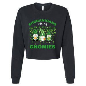 Shenanigans With My Gnomies St.Patrick Day Cute Gift Cropped Pullover Crew