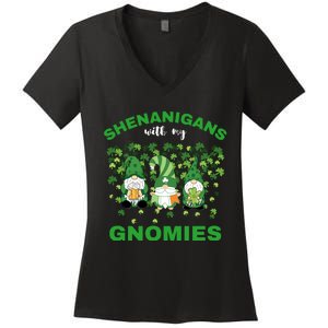 Shenanigans With My Gnomies St.Patrick Day Cute Gift Women's V-Neck T-Shirt