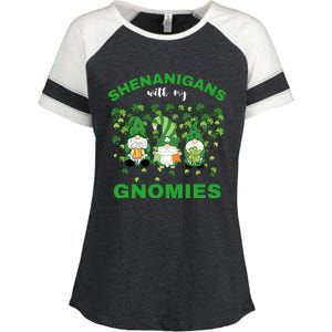 Shenanigans With My Gnomies St.Patrick Day Cute Gift Enza Ladies Jersey Colorblock Tee