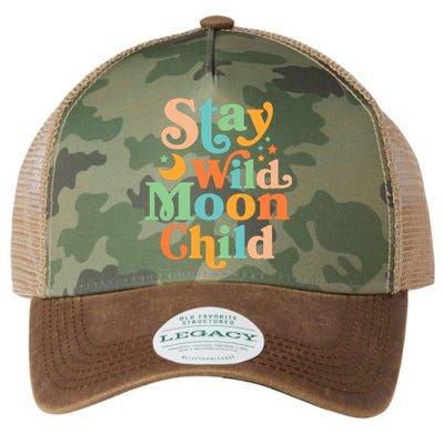 Stay Wild Moon Child Hippie Retro 60s 70s Groovy Legacy Tie Dye Trucker Hat