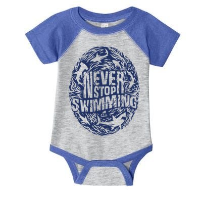 Shark Week: Never Stop Swimming Gift Infant Baby Jersey Bodysuit