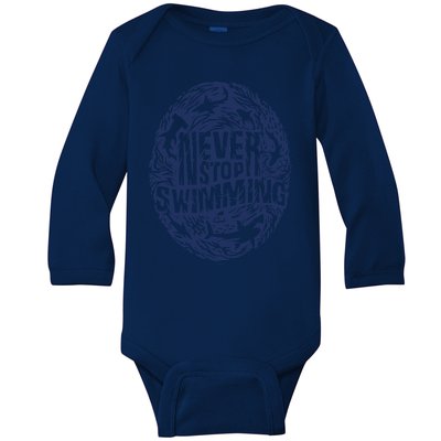 Shark Week: Never Stop Swimming Gift Baby Long Sleeve Bodysuit