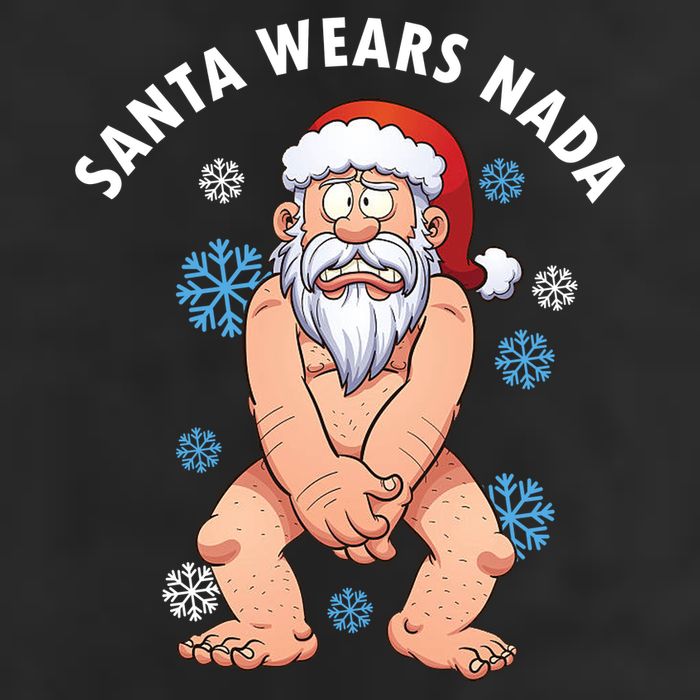 Santa Wears Nada Funny Christmas 7 Panel Mesh Trucker Snapback Hat