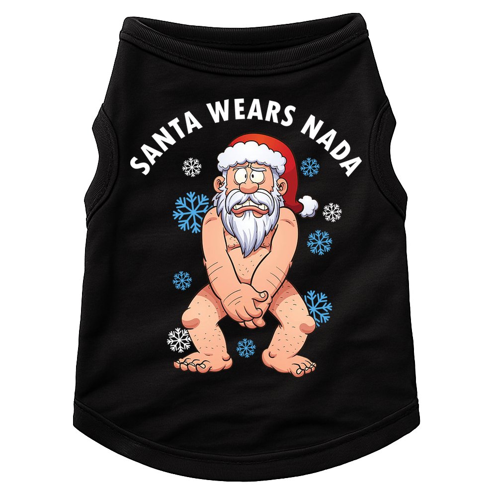 Santa Wears Nada Funny Christmas Doggie Tank