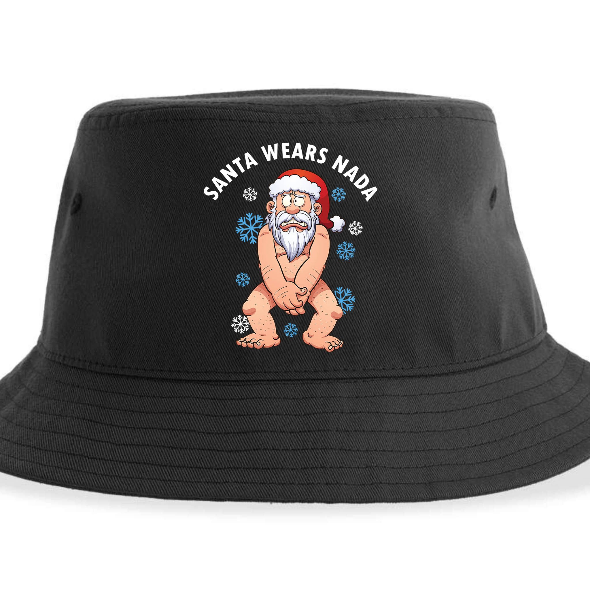 Santa Wears Nada Funny Christmas Sustainable Bucket Hat
