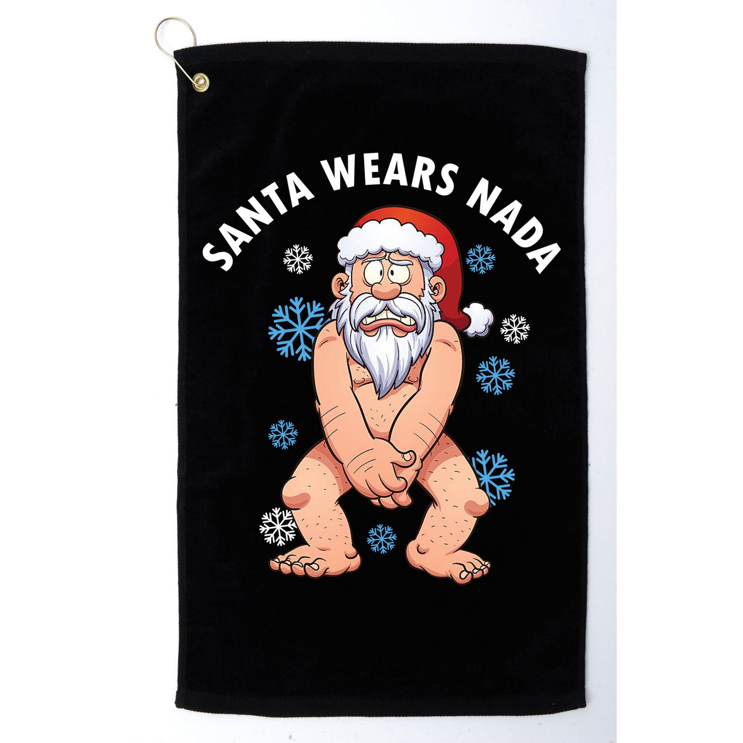 Santa Wears Nada Funny Christmas Golf Towel