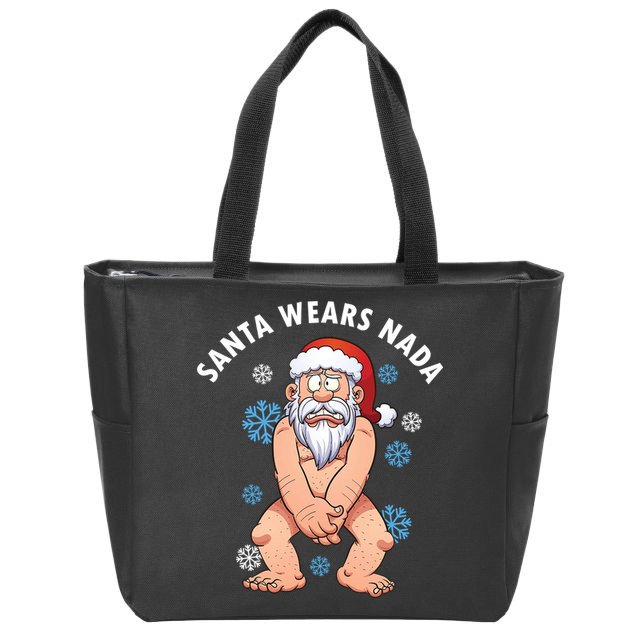 Santa Wears Nada Funny Christmas Zip Tote Bag