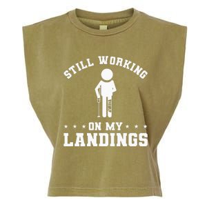 Still Working On My Landings Broken Leg Injury Recovery Garment-Dyed Women's Muscle Tee