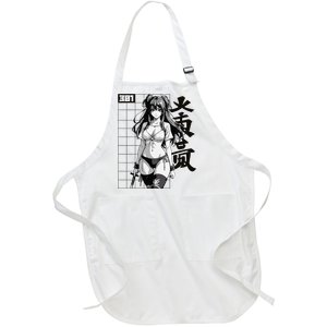 Sexy Waifu Otaku Anime Sport Girl Japanese Full-Length Apron With Pockets