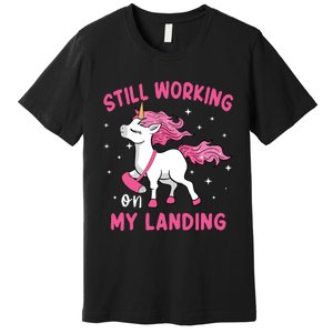 Still Working On My Landing Unicorn Funny Injury Broken Arm Premium T-Shirt