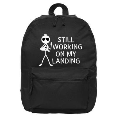 Still Working On My Landing Broken Arm Cast Recovery 16 in Basic Backpack