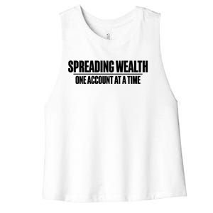 Spreading Wealth One Account At A Time Banker Gift Women's Racerback Cropped Tank