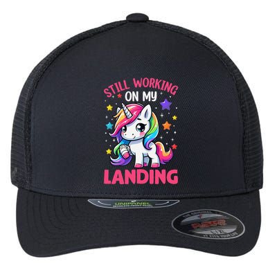 Still Working On My Landing Injury Broken Arm Cute Unicorn Flexfit Unipanel Trucker Cap