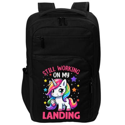 Still Working On My Landing Injury Broken Arm Cute Unicorn Impact Tech Backpack