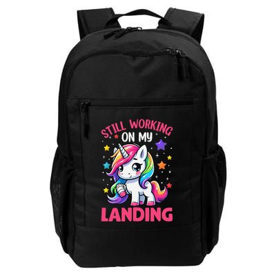 Still Working On My Landing Injury Broken Arm Cute Unicorn Backpack