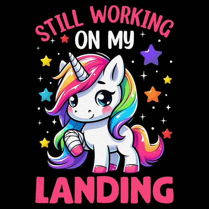 Still Working On My Landing Injury Broken Arm Cute Unicorn Backpack