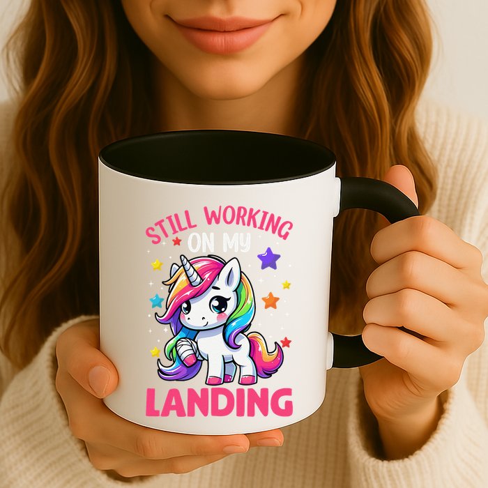 Still Working On My Landing Injury Broken Arm Cute Unicorn Mug