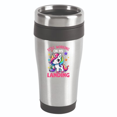 Still Working On My Landing Injury Broken Arm Cute Unicorn 16oz Travel Tumbler
