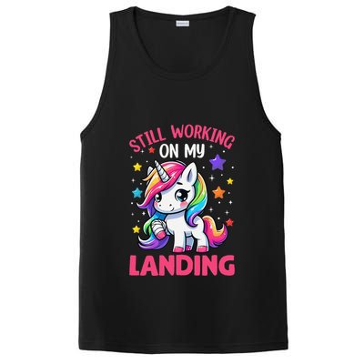 Still Working On My Landing Injury Broken Arm Cute Unicorn PosiCharge Competitor Tank