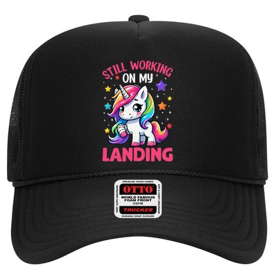 Still Working On My Landing Injury Broken Arm Cute Unicorn Trucker Hat