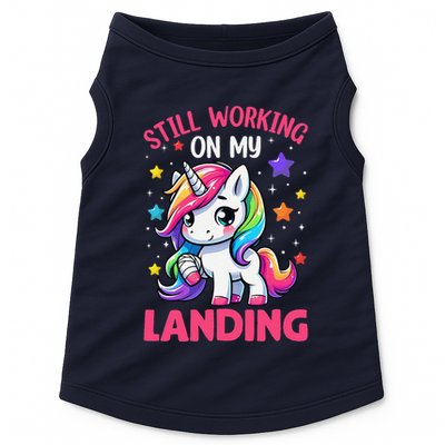 Still Working On My Landing Injury Broken Arm Cute Unicorn Doggie Tank