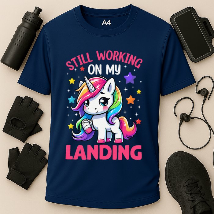 Still Working On My Landing Injury Broken Arm Cute Unicorn Performance Shirt