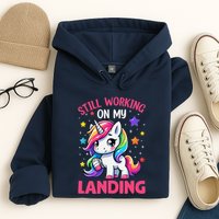 Still Working On My Landing Injury Broken Arm Cute Unicorn Hoodie