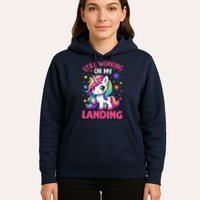 Still Working On My Landing Injury Broken Arm Cute Unicorn Hoodie