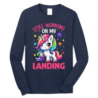Still Working On My Landing Injury Broken Arm Cute Unicorn Long Sleeve Shirt