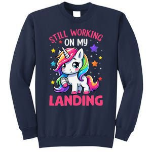 Still Working On My Landing Injury Broken Arm Cute Unicorn Sweatshirt