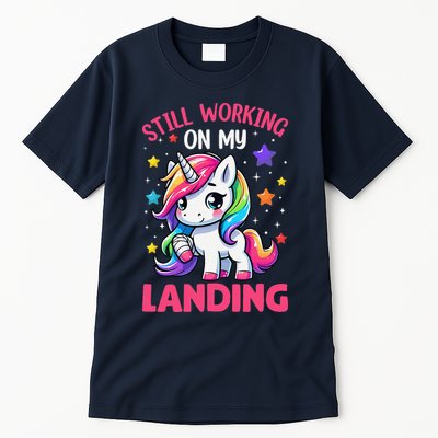 Still Working On My Landing Injury Broken Arm Cute Unicorn Tall T-Shirt