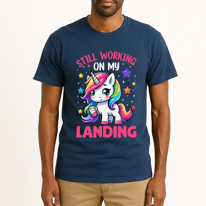 Still Working On My Landing Injury Broken Arm Cute Unicorn Tall T-Shirt