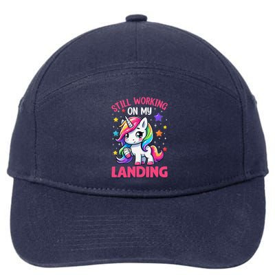 Still Working On My Landing Injury Broken Arm Cute Unicorn 7-Panel Snapback Hat