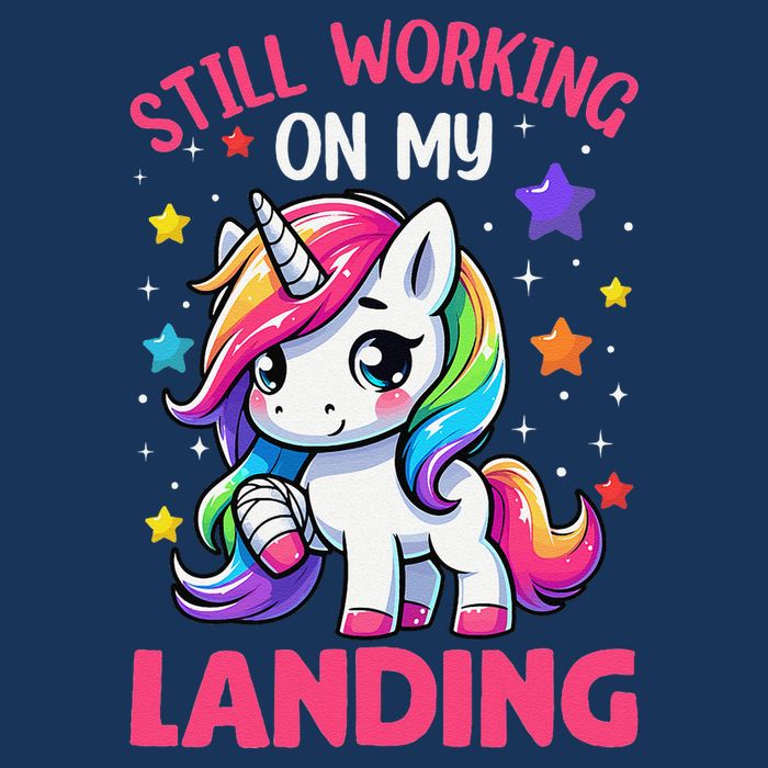 Still Working On My Landing Injury Broken Arm Cute Unicorn Magnet