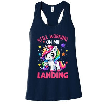 Still Working On My Landing Injury Broken Arm Cute Unicorn Womens Tank Top