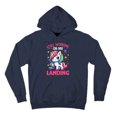Still Working On My Landing Injury Broken Arm Cute Unicorn Tall Hoodie