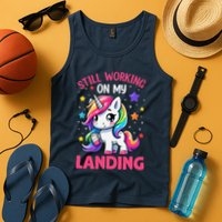 Still Working On My Landing Injury Broken Arm Cute Unicorn Tank Top
