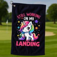Still Working On My Landing Injury Broken Arm Cute Unicorn Golf Towel