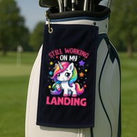 Still Working On My Landing Injury Broken Arm Cute Unicorn Golf Towel