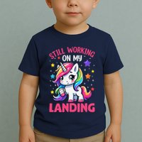 Still Working On My Landing Injury Broken Arm Cute Unicorn Toddler T-Shirt