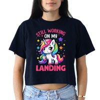 Still Working On My Landing Injury Broken Arm Cute Unicorn Crop Top
