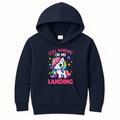 Still Working On My Landing Injury Broken Arm Cute Unicorn Kids Hoodie
