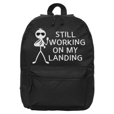 Still Working On My Landing Broken Arm Cast Recovery 16 in Basic Backpack