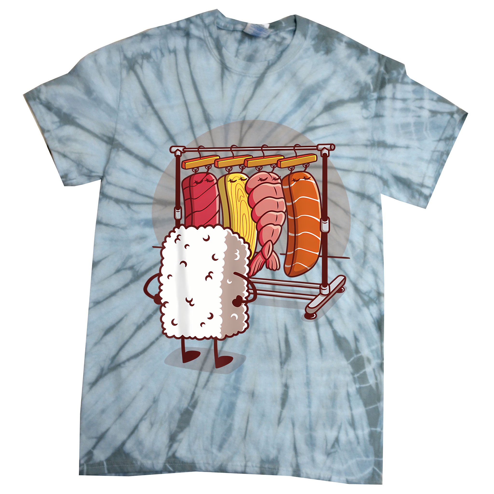 Sushi Wardrobe Olipop Funny Kawaii Japanese Food Tie-Dye T-Shirt