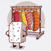 Sushi Wardrobe Olipop Funny Kawaii Japanese Food Premium T-Shirt